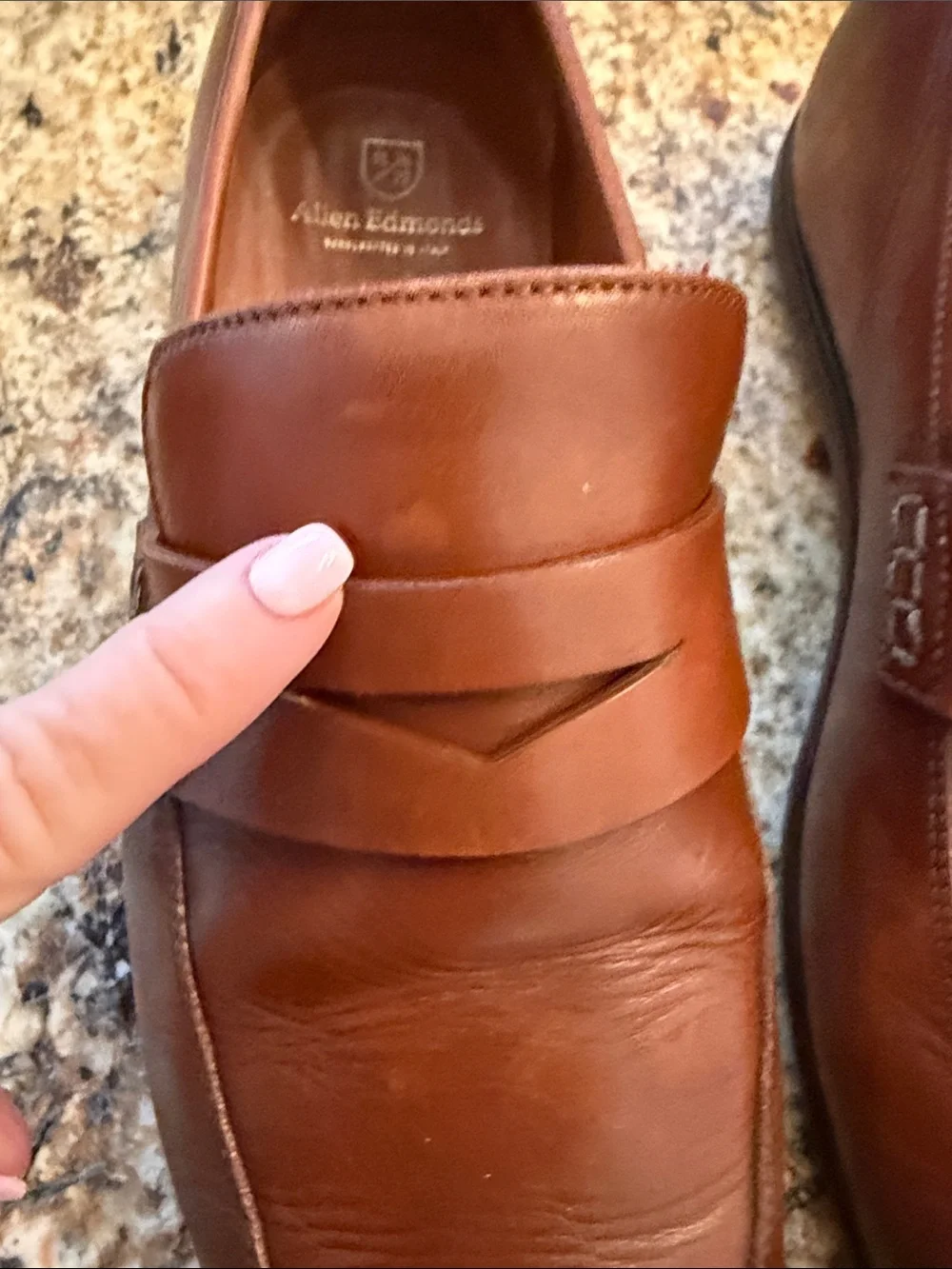 Allen Edmonds Lake Como Chestnut Brown Leather Penny Loafers